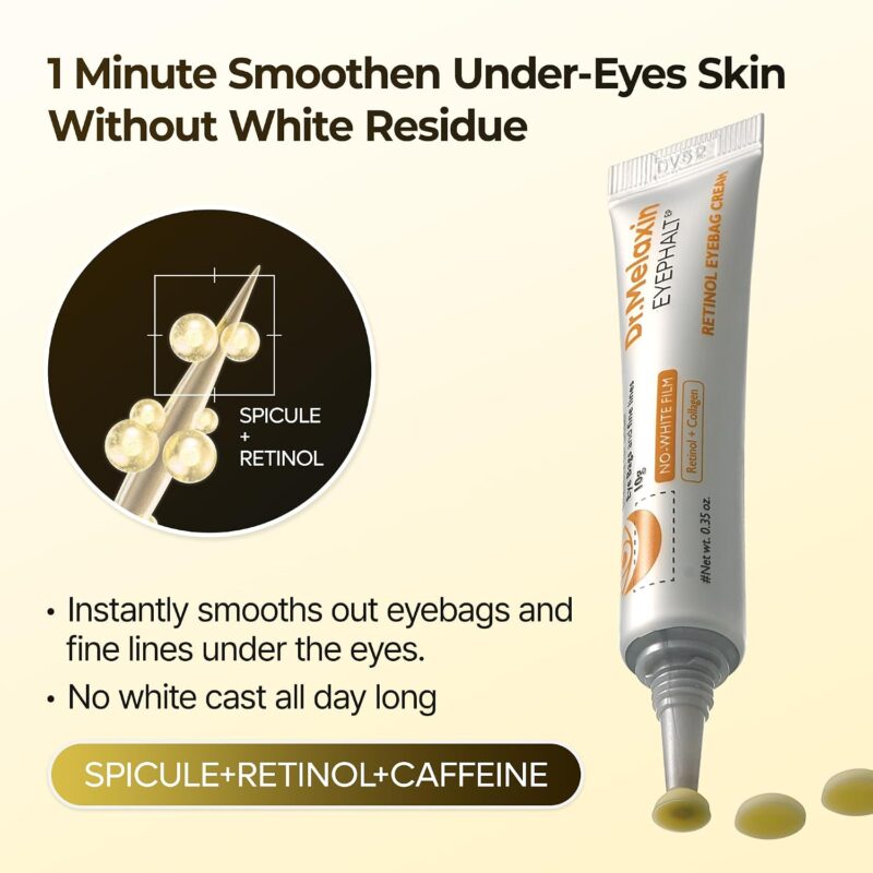 کرم دور چشم رتینول دکتر ملاکسین Dr.Melaxin Eyephalt Retinol Eyebag مناسب پف، تیرگی و خطوط ریز دور چشم حجم 10 گرم - Image 6
