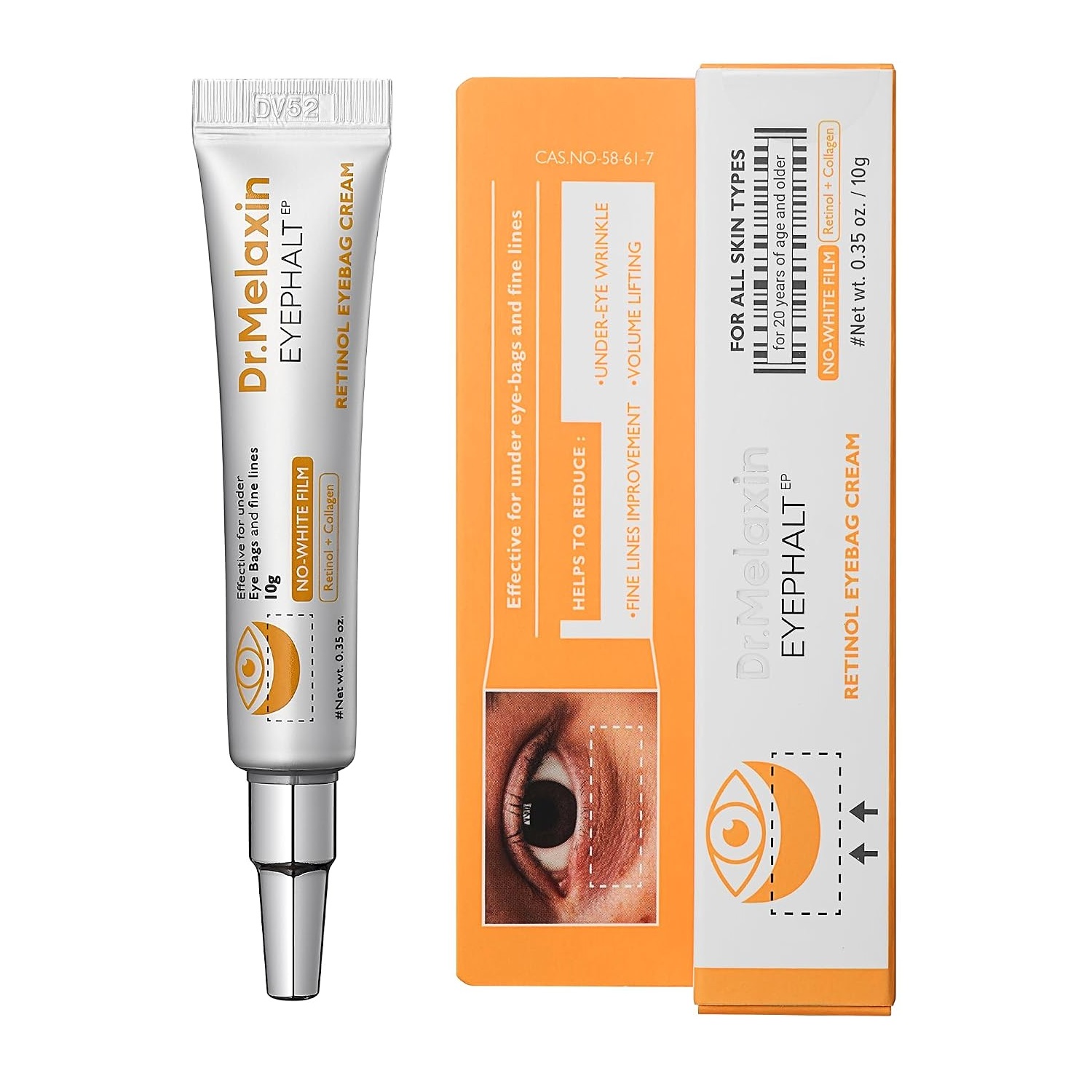 Dr.Melaxin Eyephalt Retinol Eyebag Cream 10g کرم دور چشم رتینول دکتر ملاکسین Dr.Melaxin Eyephalt Retinol Eyebag مناسب پف، تیرگی و خطوط ریز دور چشم حجم 10 گرم - Image 1