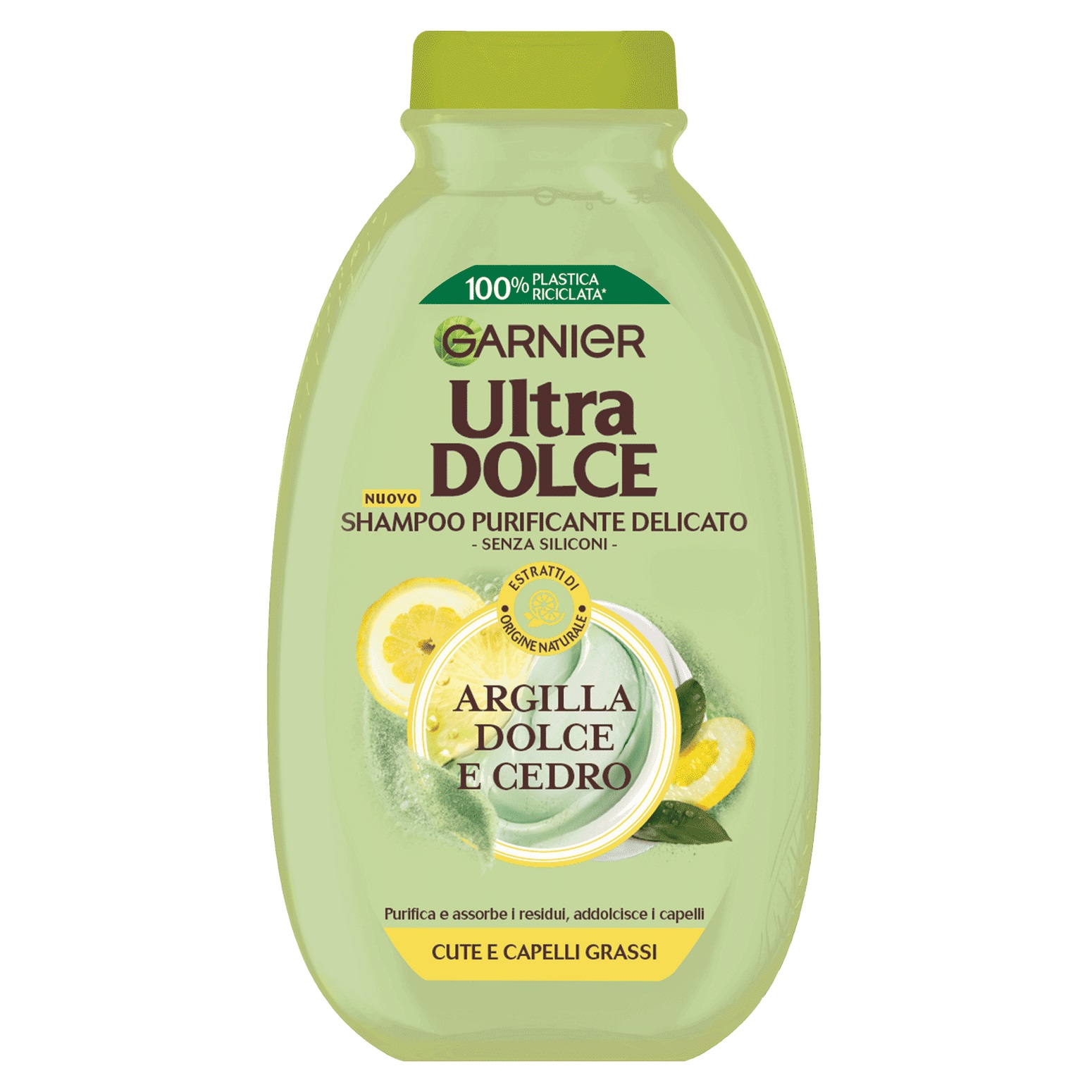 Garnier Ultra Dolce Shampoo Argilla Dolce e Cedro Oily Hair 300ml شامپو پاککننده موهای چرب گارنیه Garnier Ultra Dolce Argilla Dolce e Cedro حاوی خاک رس و عصاره سدر حجم 300 میل - Image 1
