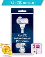 خودتراش زنانه ژیلت ونوس Venus Deluxe Smooth Platinum دارای 5 تیغه با روکش الماس‌مانند و دسته فلزی به همراه 2 یدک - Image 8