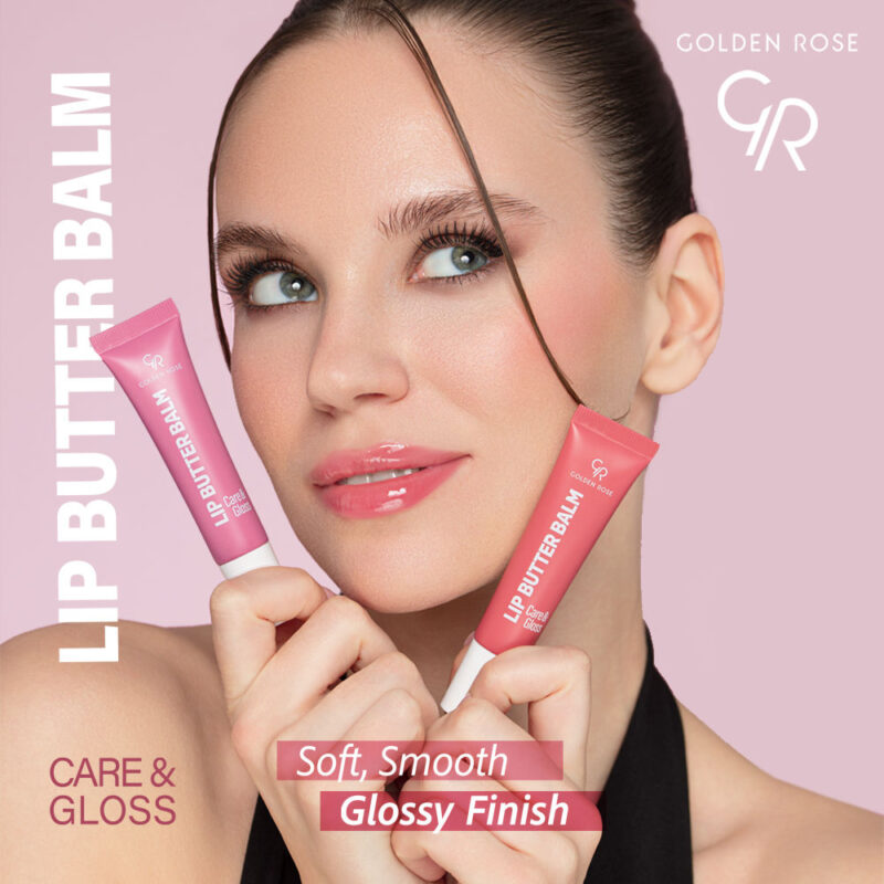 بالم لب مرطوب‌کننده و براق‌کننده گلدن رز Golden Rose Lip Butter Balm Care & Gloss رنگ 01 Bubble Gum - Image 3