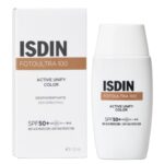 ضدآفتاب رنگی ضدلک و یکنواخت‌کننده رنگ پوست ایزدین ISDIN Fotoultra 100 Active Unify Color SPF50 حجم 50 میل