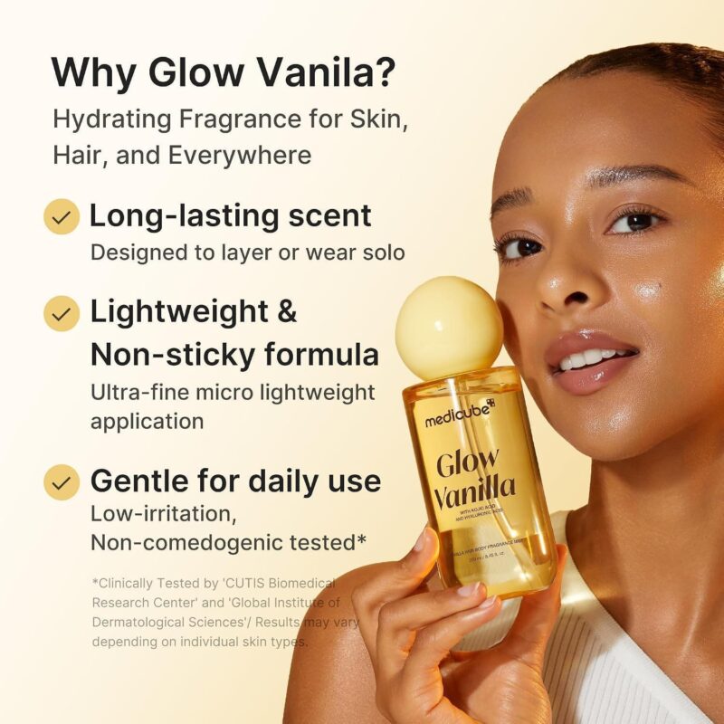 میست خوشبوکننده مو و بدن وانیلی مدیکوب Medicube Glow Vanilla Hair & Body Fragrance Mist حجم 250 میل - Image 8