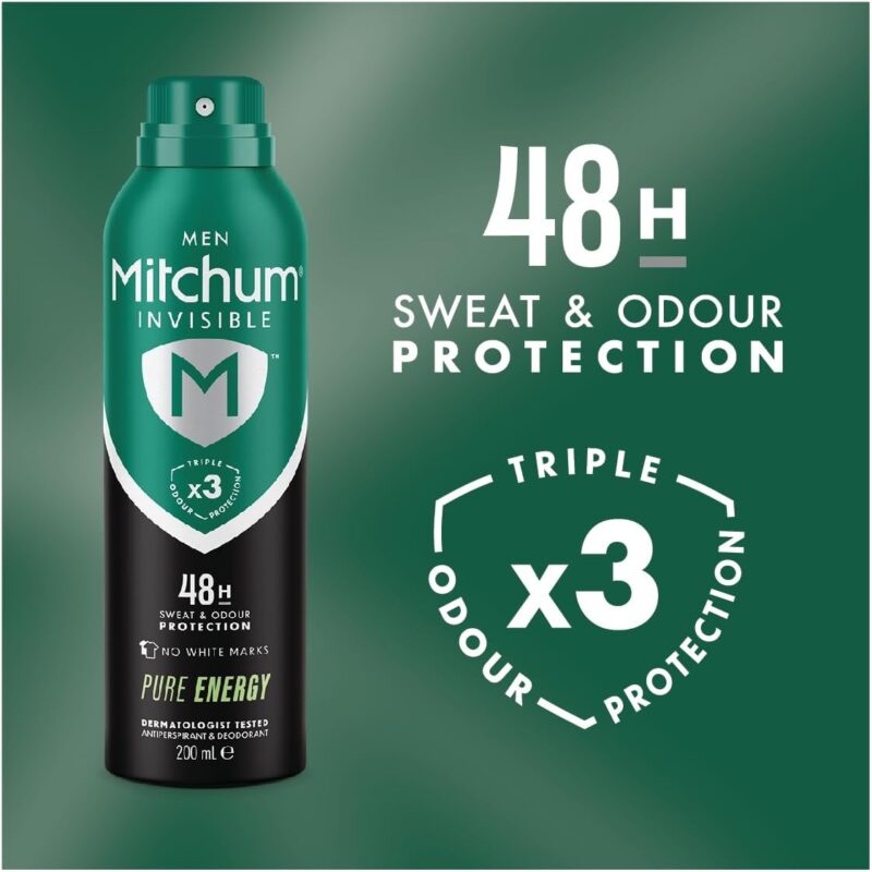 اسپری ضدتعریق مردانه میچام Mitchum Invisible Pure Energy حجم 200 میل - Image 3