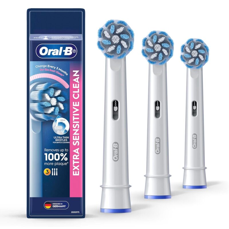 سری یدک مسواک برقی اورال-بی Oral-B Extra Sensitive Clean مناسب دندان و لثه حساس بسته 3 عددی - Image 2