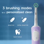 مسواک برقی اورال بی Oral-B Vitality Pro Purple با 3 حالت مسواک‌زدن و تایمر 2 دقیقه‌ای رنگ بفنش - Image 2