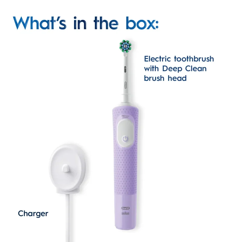 مسواک برقی اورال بی Oral-B Vitality Pro Purple با 3 حالت مسواک‌زدن و تایمر 2 دقیقه‌ای رنگ بفنش - Image 3