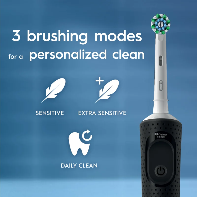 مسواک برقی اورال بی Oral-B Vitality Pro Black با 3 حالت مسواک‌زدن و تایمر 2 دقیقه‌ای رنگ مشکی - Image 3