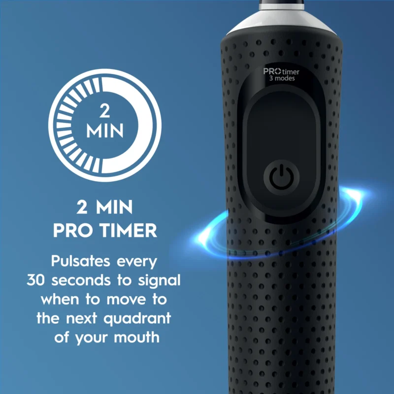 مسواک برقی اورال بی Oral-B Vitality Pro Black با 3 حالت مسواک‌زدن و تایمر 2 دقیقه‌ای رنگ مشکی - Image 4