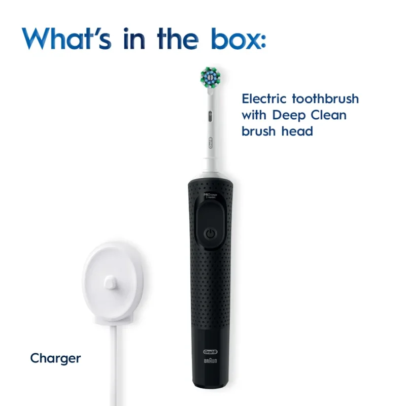 مسواک برقی اورال بی Oral-B Vitality Pro Black با 3 حالت مسواک‌زدن و تایمر 2 دقیقه‌ای رنگ مشکی - Image 2