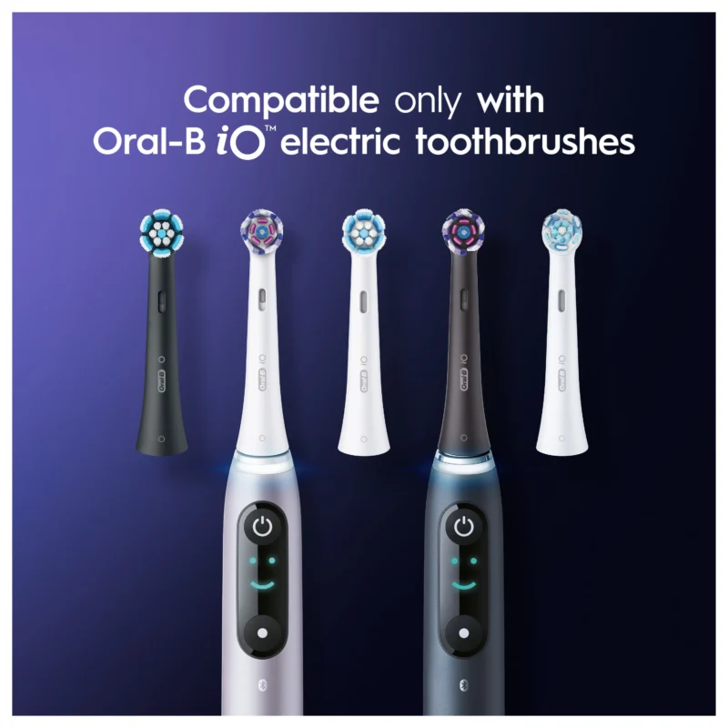 سری یدک مسواک برقی اورال بی Oral-B iO Radiant Whiteکمک به حذف لکه‌های سطحی دندان رنگ مشکی بسته 2 عددی - Image 5