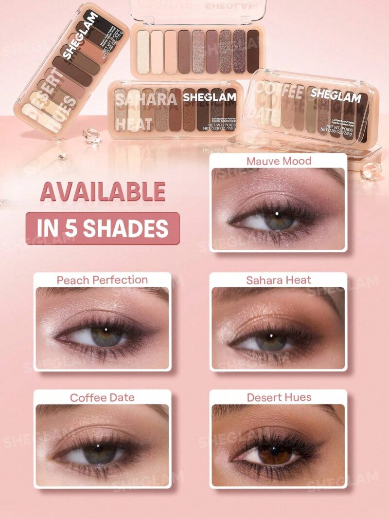 پالت 9 رنگ سایه چشم شیگلم SHEGLAM Mauve Mood Palette ترکیبی از سایه های مات و درخشان - Image 6