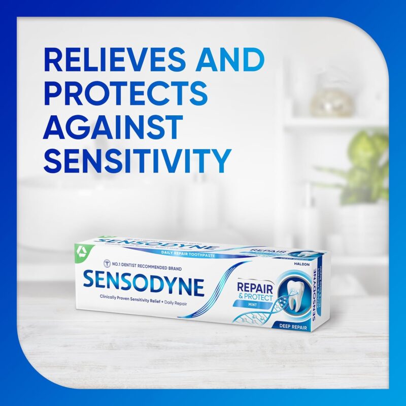 خمیر دندان ضد حساسیت و سفیدکننده سنسوداین Sensodyne Repair & Protect Mint حجم 75 میل - Image 4