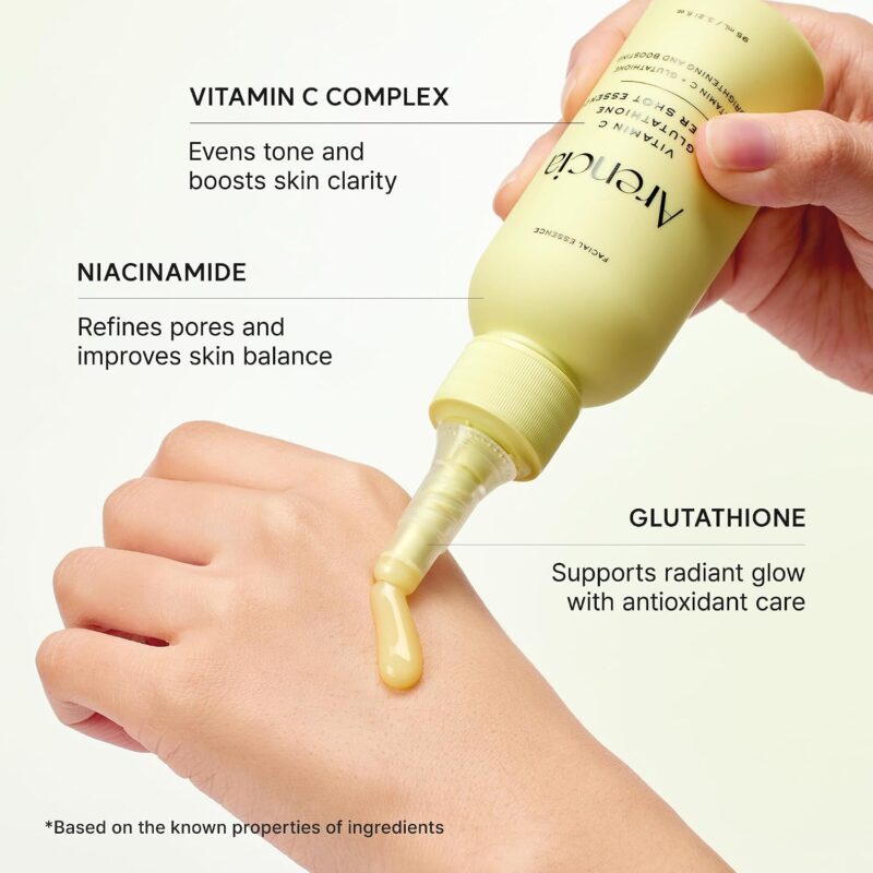 اسنس روشن‌کننده و ضدلک آرنسیا Arencia Vitamin C Glutathione Booster Shot حاوی ویتامین C، گلوتاتیون و نیاسینامید حجم 95 میل - Image 5