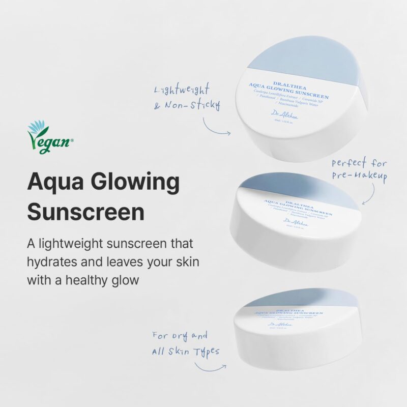 ضدآفتاب آبرسان و درخشان‌کننده دکتر آلتیا Dr. Althea Aqua Glowing SPF50 حجم 45 میل - Image 5