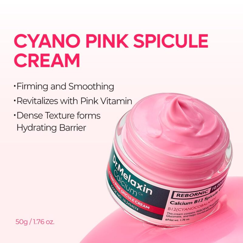 کرم ضد چروک و روشن کننده اسپیکول دکتر ملاکسین Dr.Melaxin Cemenrete Cyano Pink Spicule Cream حجم 50 گرم - Image 4
