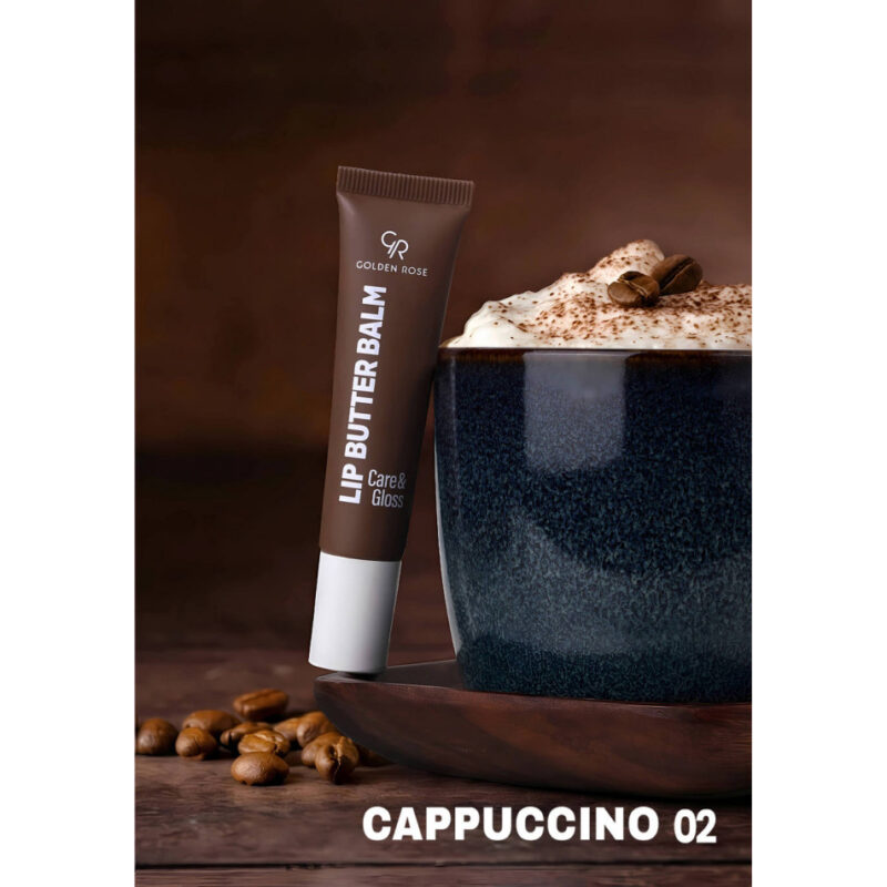 بالم لب مرطوب‌کننده و براق‌کننده گلدن رز Golden Rose Lip Butter Balm Care & Gloss رنگ 02 CAPPUCCINO - Image 2