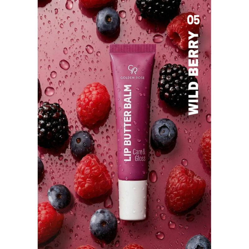 بالم لب مرطوب‌کننده و براق‌کننده گلدن رز Golden Rose Lip Butter Balm Care & Gloss رنگ 05 WILD BERRY - Image 3