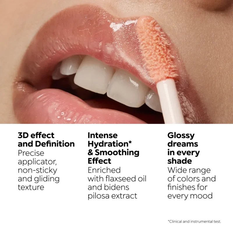 برق لب مرطوب‌کننده و براق‌کننده کیکو میلانو KIKO Milano 3D Hydra Lipgloss شماره 03 Pearly Apricot - Image 5