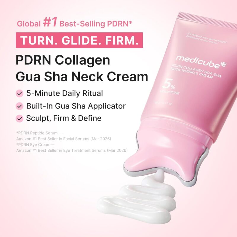 کرم ضدچروک و سفت‌کننده گردن مدیکوب Medicube PDRN Collagen Gua Sha Neck Wrinkle Cream حاوی وولوفیلین 5٪ حجم 90 گرم - Image 9