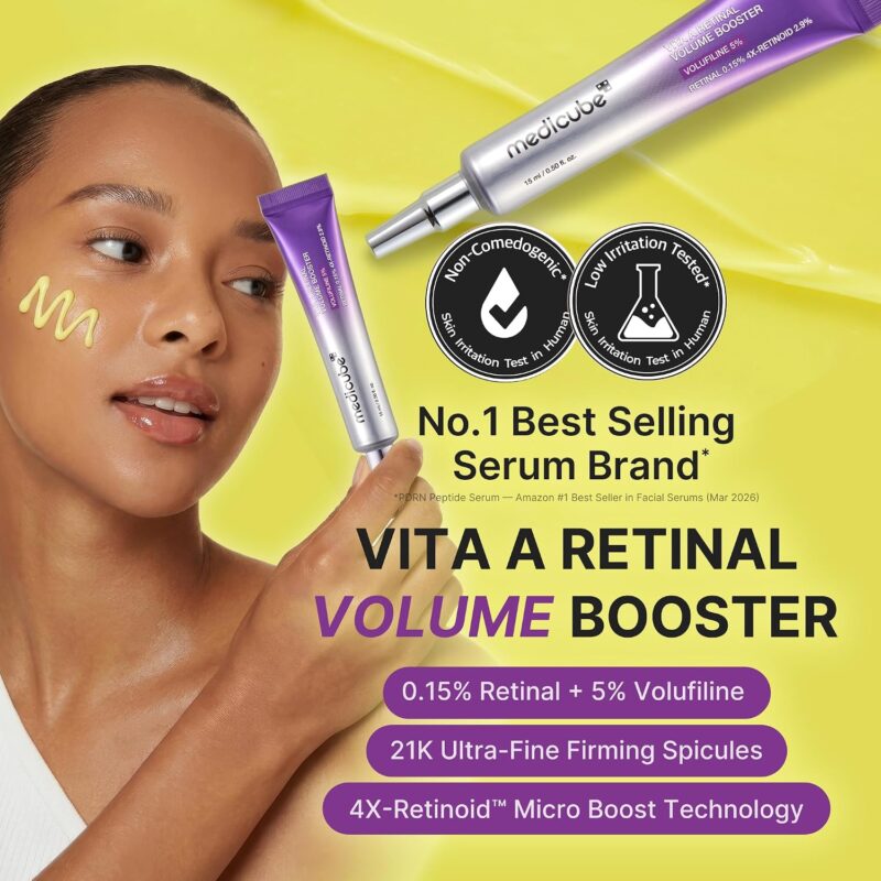 سرم ضدچروک و حجم‌دهنده پوست مدیکوب Medicube Vita A Retinal Volume Booster حاوی 0.15% رتینال و 5% وولوفیلین حجم 15 میل - Image 7