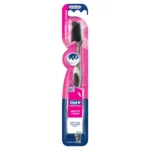 مسواک نرم و فوق‌باریک اورال-بی Oral-B Cross Action Gentle Clean Ultrathin Charcoal با برس Extra Soft
