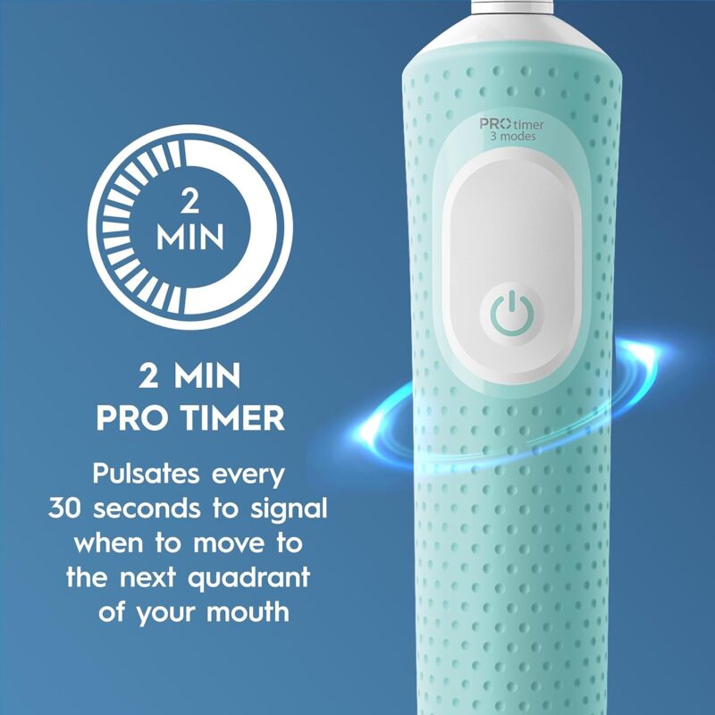 مسواک برقی اورال بی Oral-B Vitality Pro Mint Green با 3 حالت مسواک‌زدن و تایمر 2 دقیقه‌ای رنگ سبز - Image 3