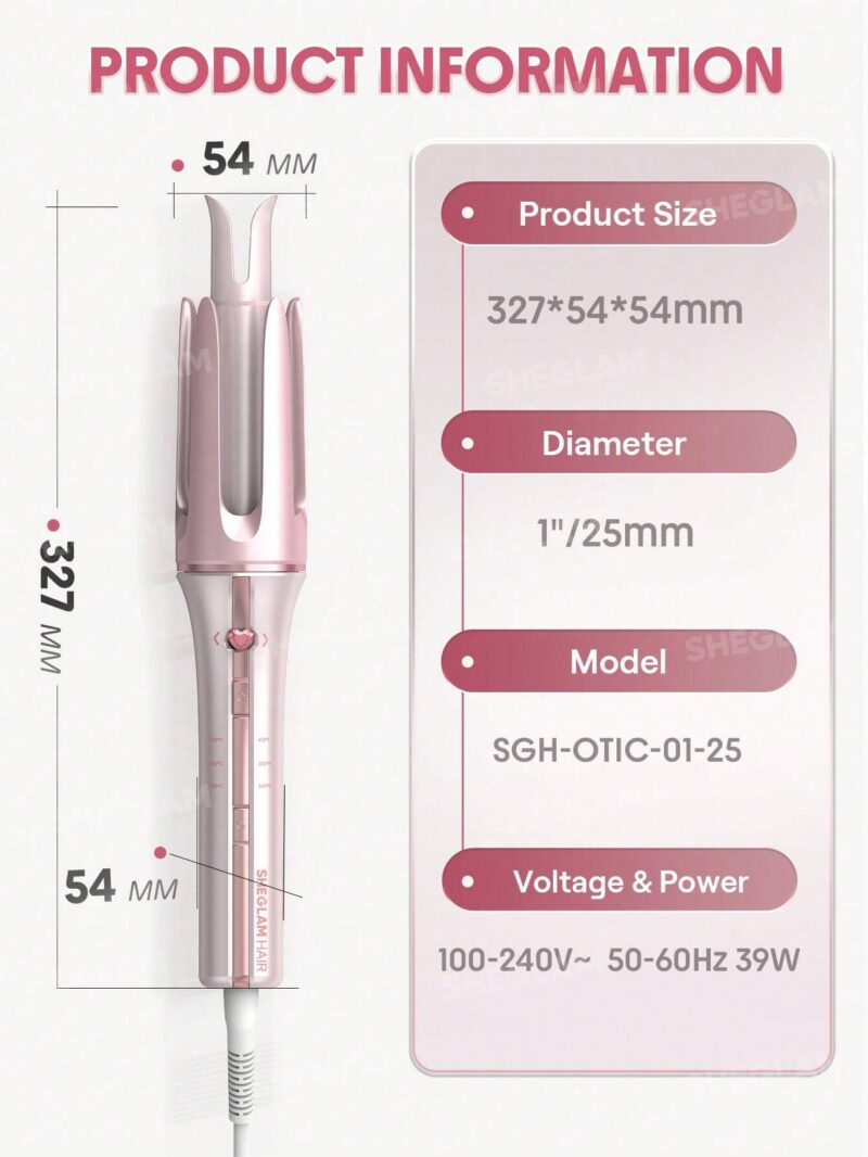 دستگاه فر کننده مو شیگلم SHEGLAM Cupid's Charm One-Touch Instant Curler سایز 25mm - Image 13