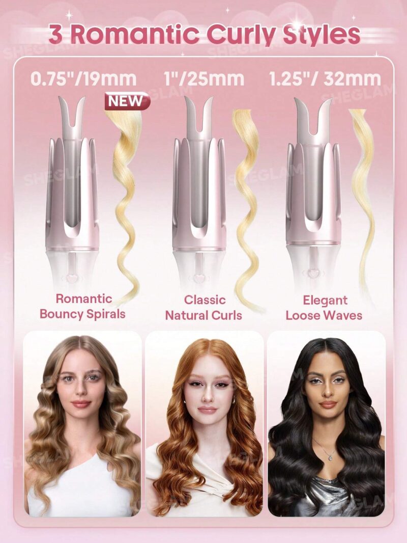 دستگاه فر کننده مو شیگلم SHEGLAM Cupid's Charm One-Touch Instant Curler سایز 25mm - Image 6