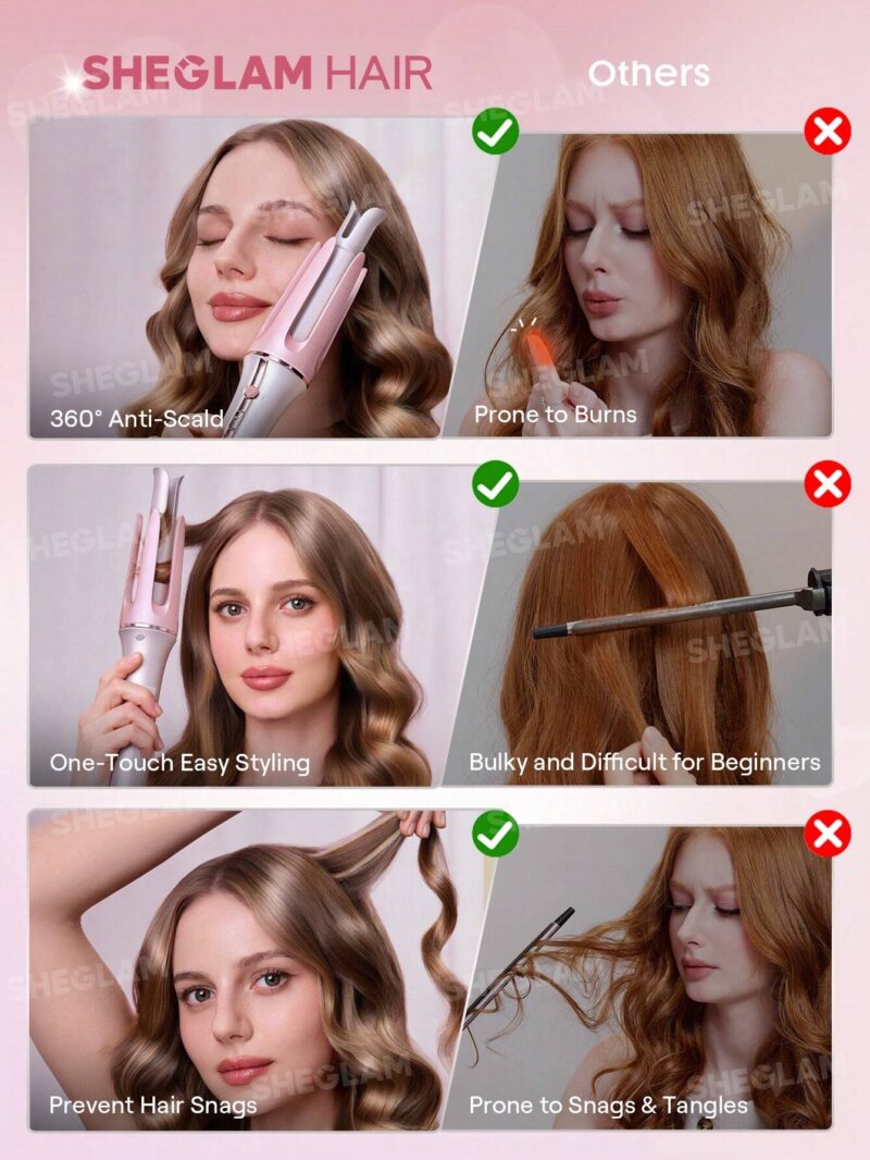 دستگاه فر کننده مو شیگلم SHEGLAM Cupid's Charm One-Touch Instant Curler سایز 25mm - Image 7