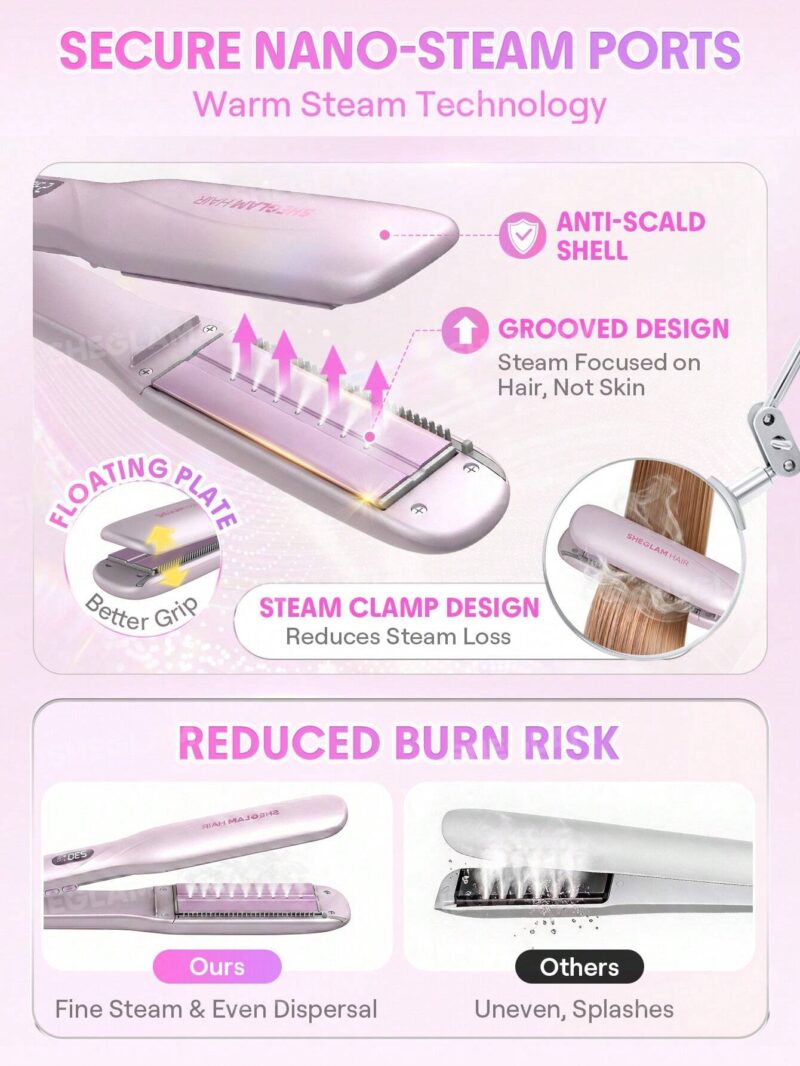 اتو بخار مو شیگلام SHEGLAM Hydra Shot Steam Iron Pro - Image 4