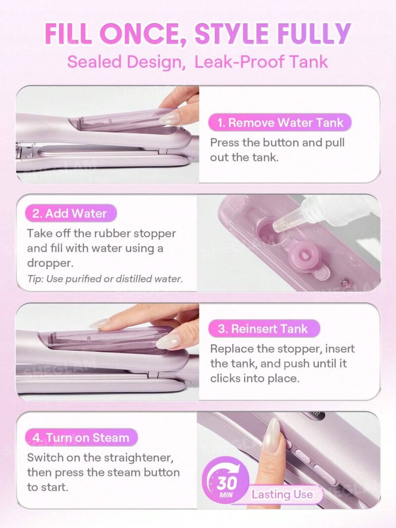 اتو بخار مو شیگلام SHEGLAM Hydra Shot Steam Iron Pro - Image 8