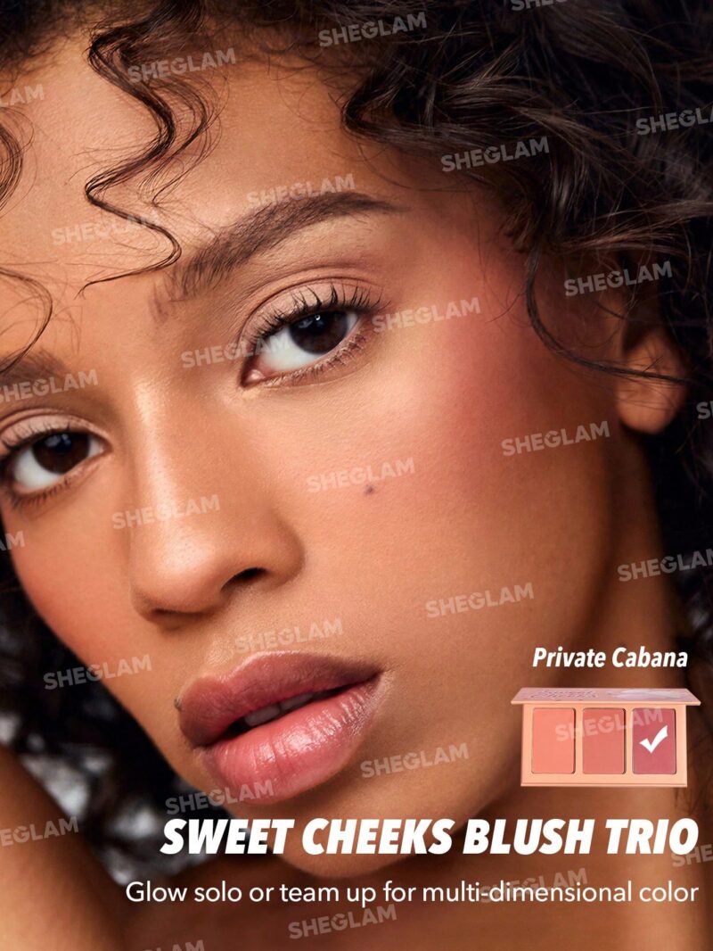 پالت رژگونه سه‌تایی شیگلم SHEGLAM Sweet Cheeks Blush Trio رنگ Private Cabana - Image 2