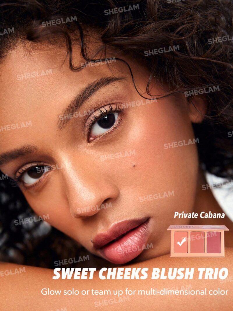 پالت رژگونه سه‌تایی شیگلم SHEGLAM Sweet Cheeks Blush Trio رنگ Private Cabana - Image 4