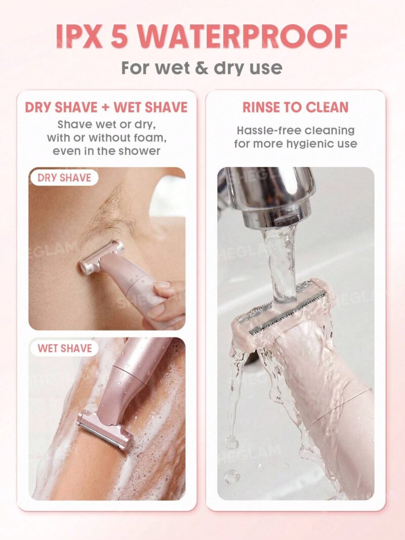 شیور برقی تک‌تیغه بدن و صورت شیگلم SHEGLAM Smooth Moves Single Blade Electric Razor - Image 6