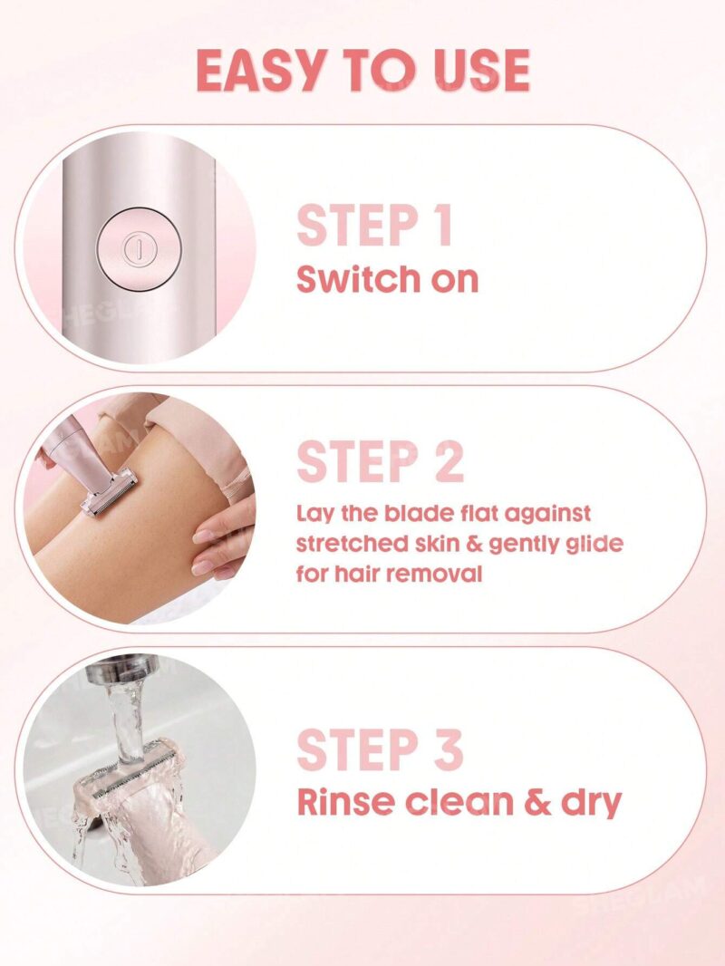 شیور برقی تک‌تیغه بدن و صورت شیگلم SHEGLAM Smooth Moves Single Blade Electric Razor - Image 9