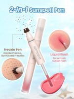قلم دو سر رژگونه و کک‌ومک شیگلم SHEGLAM Sunspell Freckle & Flush Pen رنگ Hush Hush - Image 3