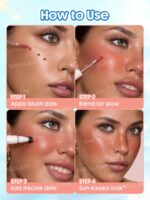 قلم دو سر رژگونه و کک‌ومک شیگلم SHEGLAM Sunspell Freckle & Flush Pen رنگ Hush Hush - Image 5