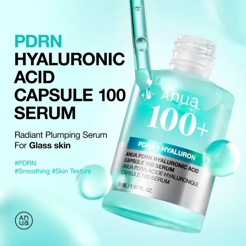 سرم آبرسان هیالورونیک اسید آنوا ANUA PDRN Hyaluronic Acid Capsule 100 حاوی کلاژن حجم 30 میل - Image 2