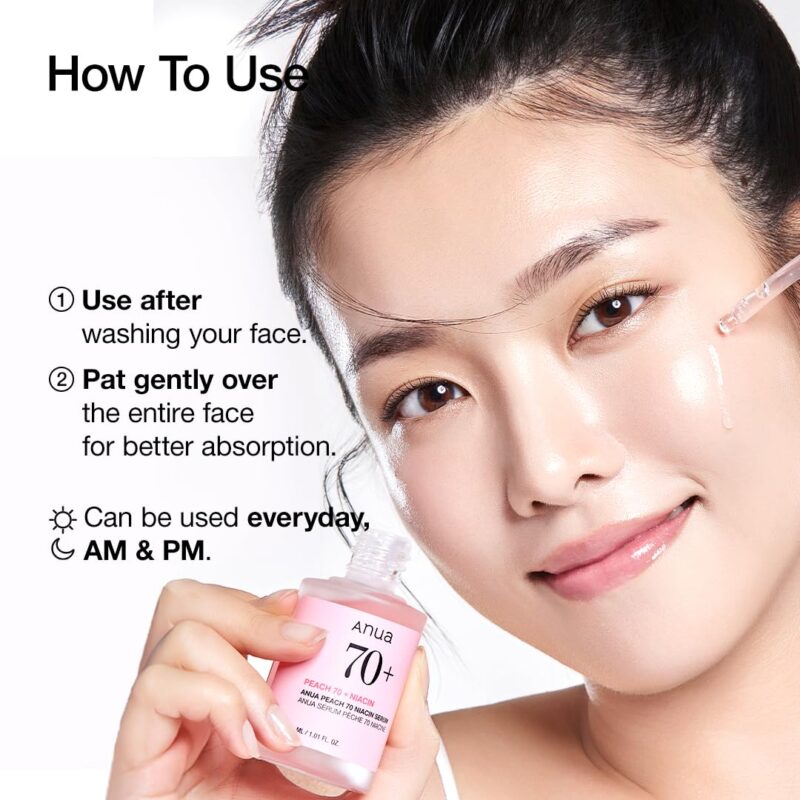 سرم روشن‌کننده و آبرسان آنوا ANUA Peach 70 Niacinamide Serum حاوی نیاسینامید حجم 30 میل - Image 7