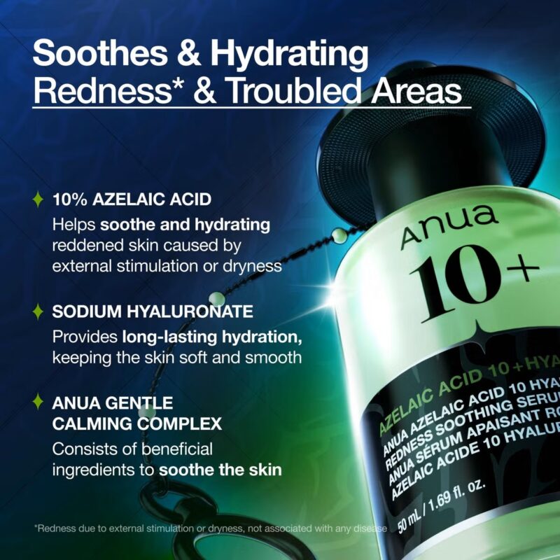 سرم آبرسان ضدجوش و  ضدقرمزی آنوا Anua Azelaic Acid 10 Hyaluron Redness Soothing Serum Kpop Demon Hunters حجم 50 میل - Image 4