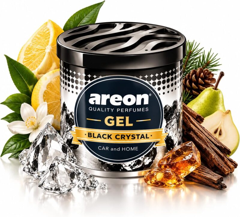 خوشبو کننده و بو گیر کنسروی آرئون AREON Gel Black Crystal رایحه میوه‌ای و چوبی وزن 80 گرم - Image 2