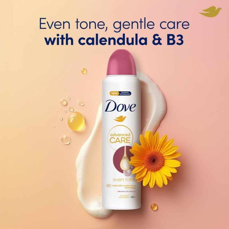 اسپری ضدتعریق زنانه داو Dove Advanced Care Even Tone حاوی روغن گل همیشه‌بهار و ویتامین B3 حجم 250 میل - Image 5