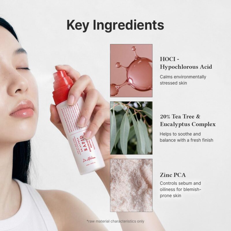 اسپری میست تسکین‌دهنده و ضدجوش پوست دکتر آلتیا Dr. Althea Rapid Hypochlorous Acid Rescue Mist حاوی هیپوکلروس اسید حجم 100 میل - Image 4