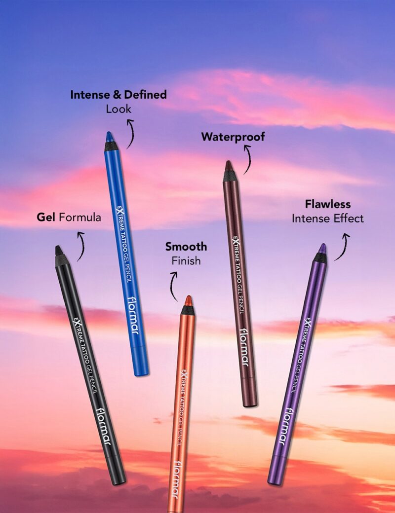مداد چشم ژلی ضدآب فلورمار Flormar Extreme Tattoo Gel Pencil شماره 09 رنگ Pink Star - Image 7
