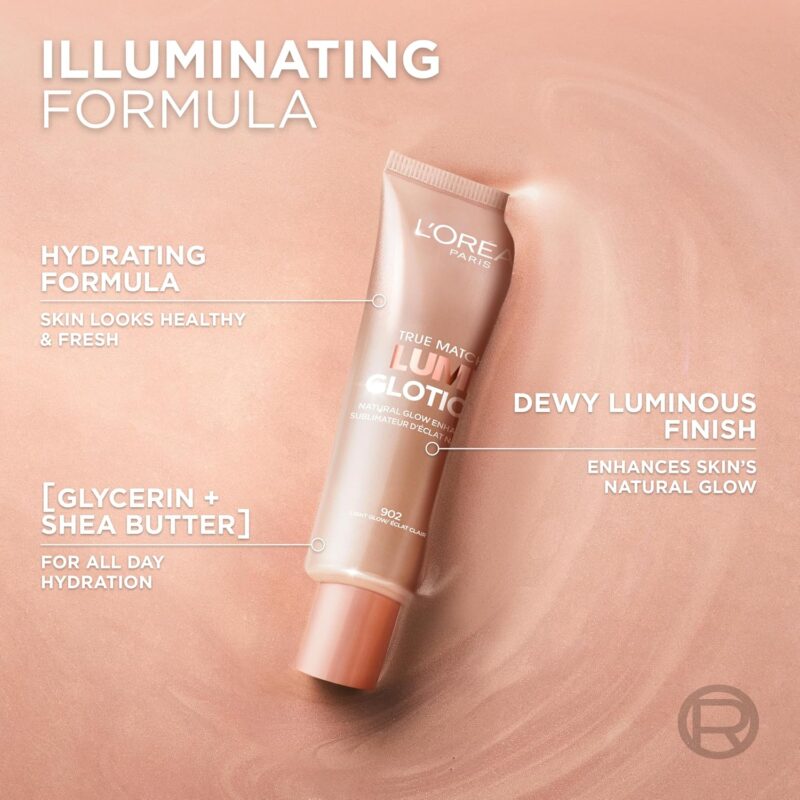 کرم درخشان‌کننده و هایلایتر مایع صورت و بدن لورآل LOreal Lumi Glotion رنگ 901 Fair حجم 40 میل - Image 6