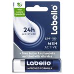 بالم لب مردانه مرطوب‌کننده و ضدآفتاب لابلو Labello Men Active SPF 15 بدون عطر و روغن معدنی وزن 4.8 گرم