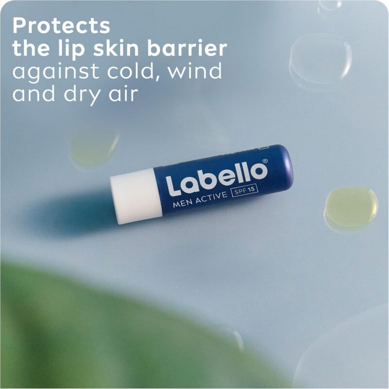 بالم لب مردانه مرطوب‌کننده و ضدآفتاب لابلو Labello Men Active SPF 15 بدون عطر و روغن معدنی وزن 4.8 گرم - Image 3