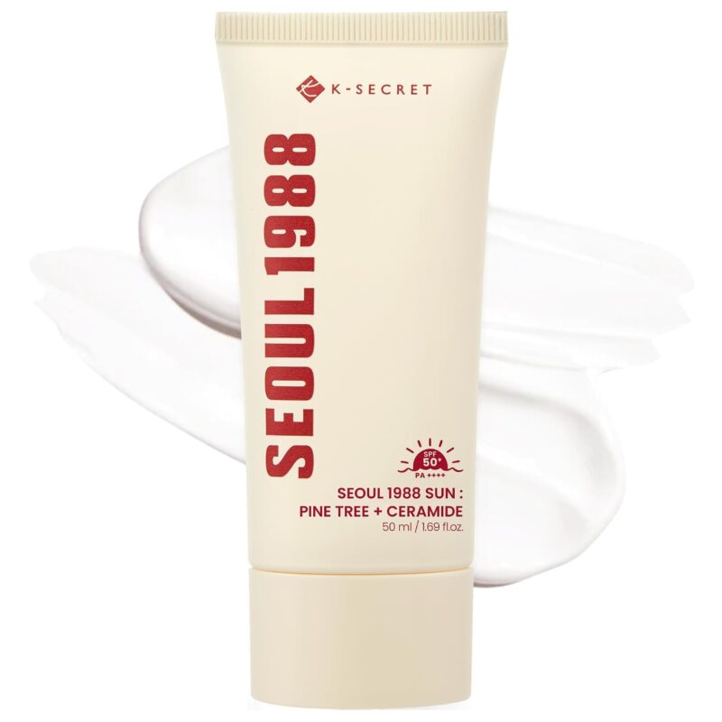 ضد آفتاب سبک و تقویت‌کننده سد دفاعی پوست کی‌سکرت K-SECRET SEOUL 1988 Sun Pine Tree + Ceramide SPF50 حجم 50 میل - Image 2