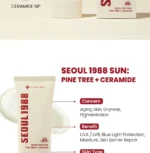 ضد آفتاب سبک و تقویت‌کننده سد دفاعی پوست کی‌سکرت K-SECRET SEOUL 1988 Sun Pine Tree + Ceramide SPF50 حجم 50 میل - Image 3